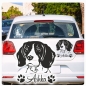 Preview: Auto Aufkleber Beagle Autoaufkleber Hund Pfoten clickstick A1732